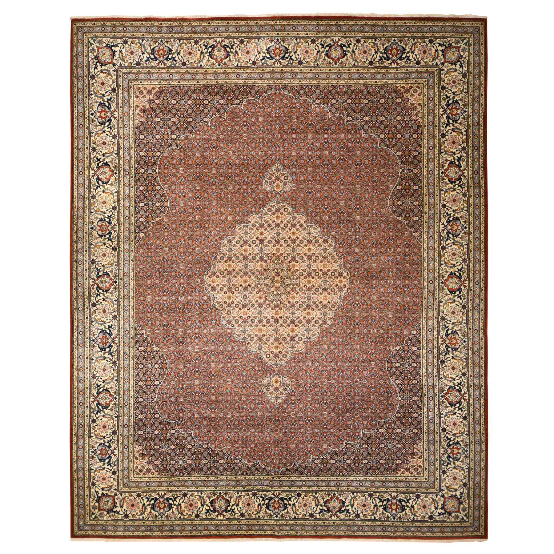 Traditional Wool Hand-Knotted Area Rug 13'0